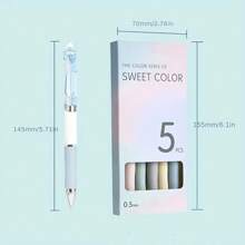 5 支/包 柔軟握把和精美保護套 St 黑色光滑快乾伸縮原子筆 - 彩色 - 查看 2