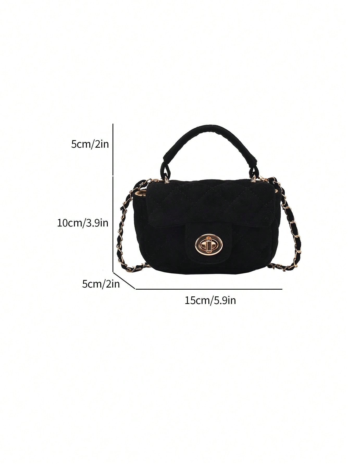 1pc Black Mini Bag (5.9in*3.9in*2in), Practical Fabric, Scratch