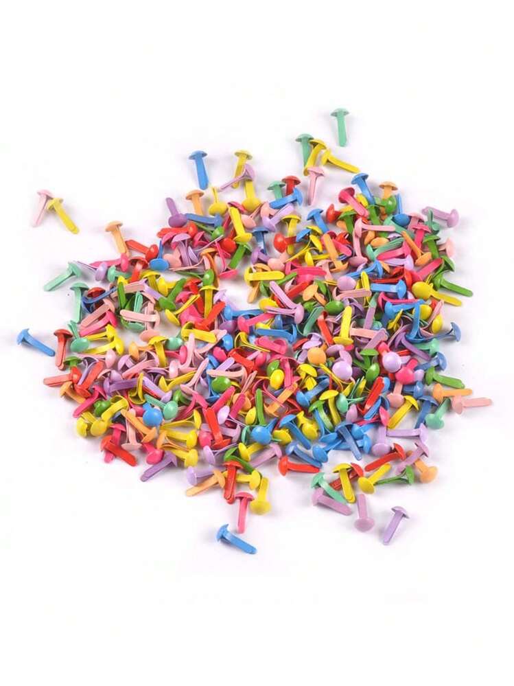 100 件 0.55*1 厘米多色迷你钉，颜色随机，适用于装饰、卡片、剪贴簿、配件和纸质工艺品 DIY 装饰用品 - 彩色 - 查看 1