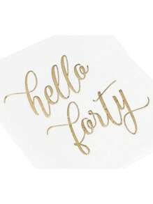 20pcs Hello Forty Cocktail Napkins With Gold Foil For 40th Birthday Decorations - Multicolor - View 5