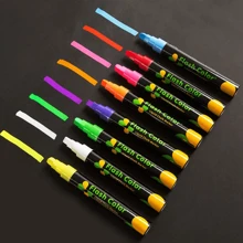 8色液體粉筆筆 - 隨機顏色,可洗可擦荧光粉筆 - 適用於黑板,講義、玻璃窗、畢業慶典學生藝術 - 可擦除車用窗標記筆 - 彩色 - 查看 2