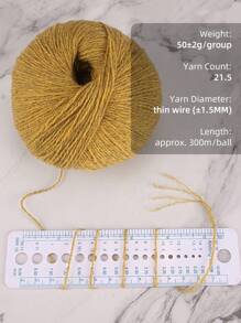 Qjh 50克咖啡色牦牛毛編織紗線，手工編織手套、圍巾材料，適用於秋冬季節，柔軟保暖，環錠紗線，保暖舒適，顏色協調，5股紗線，適合3.0-3.75mm針織針，3.0-3.5mm鉤針 - 咖啡色 - 查看 8