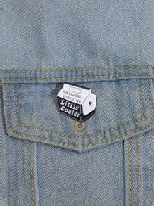 1pc Creative Black Milk Box Shaped Cartoon Brooch, Suitable For Men And Women Daily Wear - Black - View 2