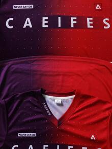 女士漸變字母印花排汗透氣速乾長袖運動衫，適用於越野山地自行車和摩托車 - 酒紅色 - 查看 5