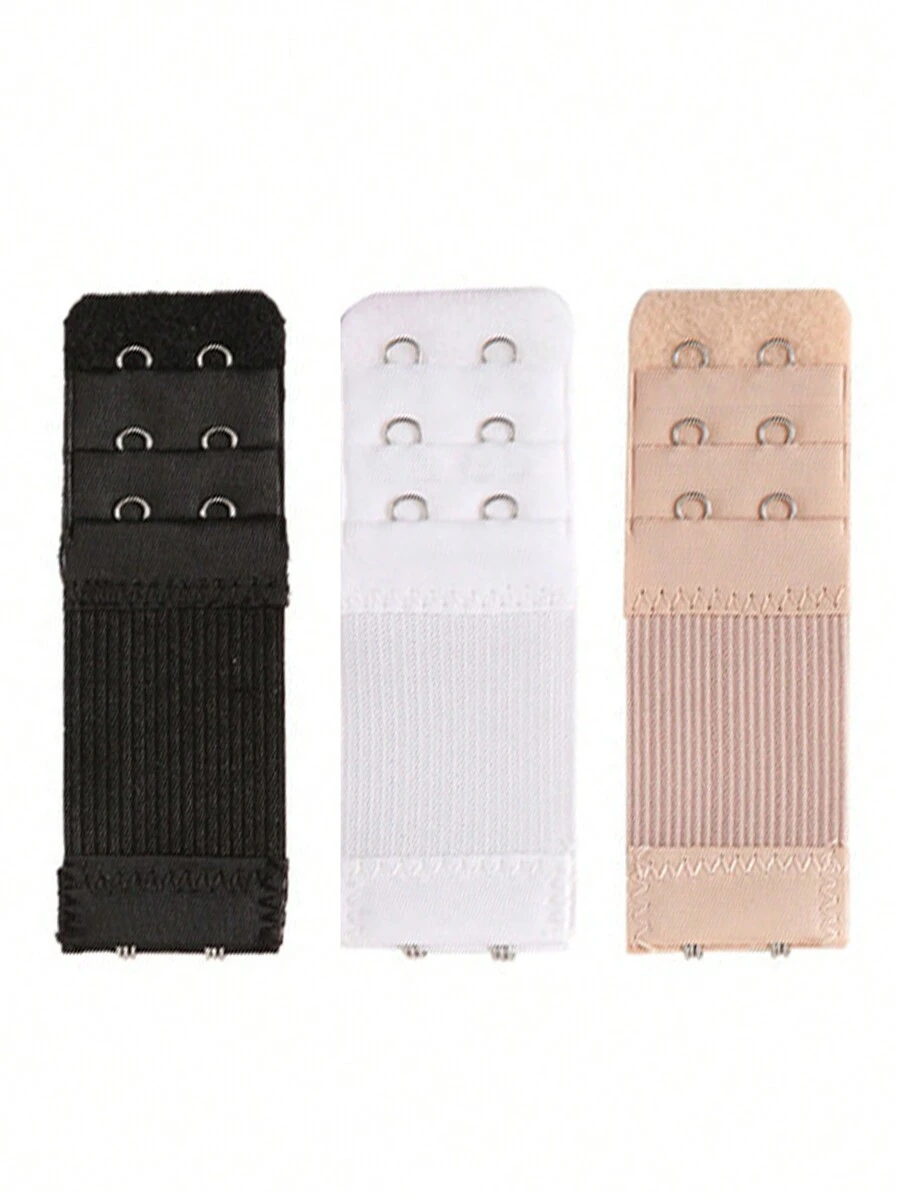 3pcs/set Women's Underwear Elastic Band Extender With 3 Rows Of Hooks For Bra - Multicolor - View 1