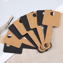 50入組珠寶收納硬紙板，4x10cm，可折疊，厚牛皮紙，帶膠粘性，用於販售，手工項鍊、手鍊、耳環掛式包裝和展示。母親節禮品包裝。 - 無字 - 查看 5