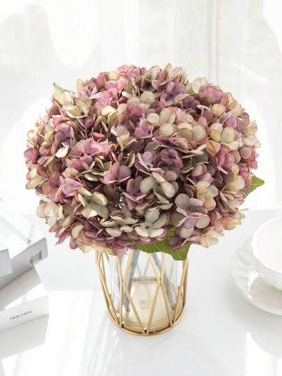 1/3/6 st konstgjord hortensiablombukett, konstgjord blomväxt, rumsdekor, höstdekor, trädgårdshöstdekor, mittpunkt, födelsedagsfestdekor, bröllopsblomkorg, brudbukett, heminredning, restaurang, sovrum, fönsterdekor, vasdekor, alla hjärtans dag-present, nyårsdekor, utomhusträdgård, tillbaka till skolan
