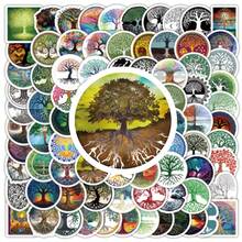 100入組卡通豐富多彩的生命之樹貼紙,林克斯風格時尚材料圖案貼紙適用於玻璃、馬克杯、筆記本、手機殼、行李箱、冰箱、電腦、日記、桌面、塗鴉、diy、自粘、防水 - 彩色 - 查看 10