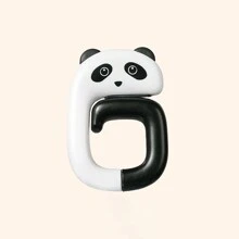 1pc Removable Office Bag Hanger, Foldable Student Desk Edge Backpack Hook, Convenient To Carry, Creative Hook, Suitable For Office Desk, Table, Made Of Abs Material, Strong Load-Bearing Capacity Up To 15kg - Black and White Panda - View 1