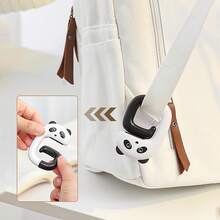 1pc Removable Office Bag Hanger, Foldable Student Desk Edge Backpack Hook, Convenient To Carry, Creative Hook, Suitable For Office Desk, Table, Made Of Abs Material, Strong Load-Bearing Capacity Up To 15kg - Black and White Panda - View 5