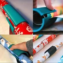 1入組滑動式包裝紙切割器,適用於聖誕節、生日禮物包裝紙的切割,完美的切紙刀 - 藍色 - 查看 7