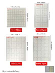 Strong Acrylic Double-sided Tape, Plant Design Double-sided Tape, Picture Hanging Double-sided Tape, Diy Double-sided Tape, Study Double-sided Tape, Household Double-sided Tape, Clear Round Acrylic Double-sided Tape, Traceless Removable Nano Gel Pads, 10mm/15mm/20mm/30mm For Wedding Decoration And Balloons - White - View 2