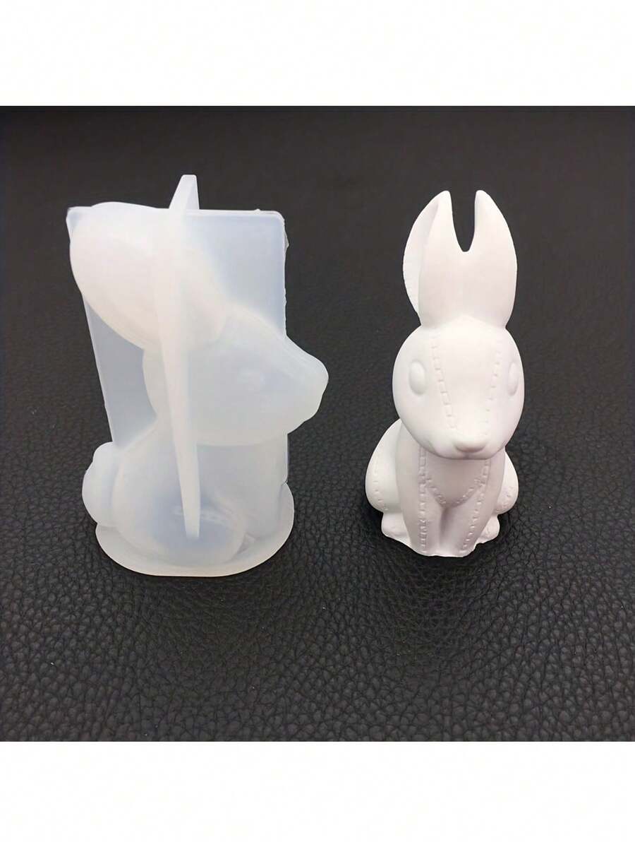 Mirror Finish 3d Stitching Rabbit Silicone Mold (272-1) For Diy Crystal Glue, Aromatherapy Plaster, Soft Decorations - Mirror Three-dimensional Suture Rabbit Mold (272-1) - View 1