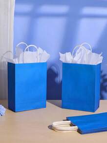 8pcs Mixed Color Gift Bag, Modern Paper Gift Wrapping Bag For Party