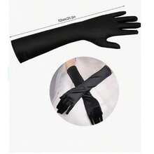 1套6件20年代風格女性水晶鑲嵌合金葉形頭箍,珍珠項鍊,珍珠手鍊,珍珠三葉草耳環,手套和煙嘴套裝派對配件 - 彩色 - 查看 6