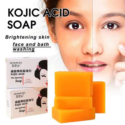 1 pieza Jabón de glicerina hecho a mano con ácido glicólico para blanquear y aclarar la piel negra - inhibe la formación, elimina las manchas oscuras, mejora el tono de la piel, limpia en profundidad y nutre la piel - jabón para el rostro, el Body y las axilas