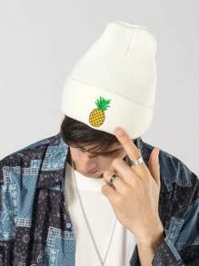 1頂男女通用y2k風格「you Can Do It」針織滑雪帽,適用於日常上下班的戶外保暖冬季帽子 - 白色 - 查看 1