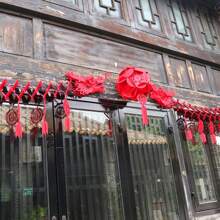 2024年春節派對裝飾用風龍花天花板裝飾,無紡布製成的龍年掛飾 - 紅色 - 查看 6