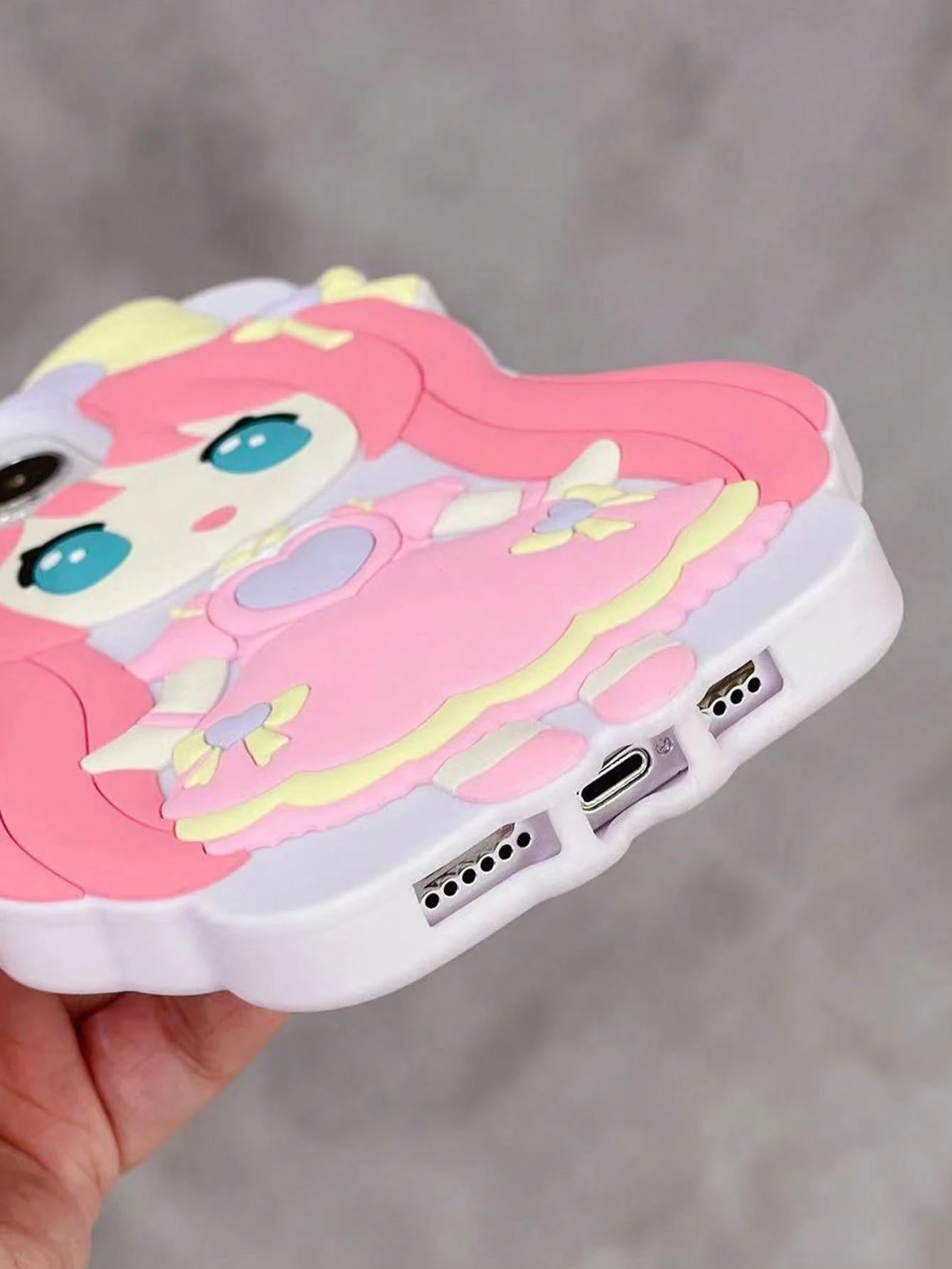 Pink 3d Cartoon Cute Little Girl Case Compatible With IPhone 12 Pro Max