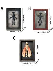 1pc Halloween Skull Moth Ornament, Photo Frame Ornament, For Halloween Decorative Supplies, Holiday Atmosphere Decoration, Halloween Essentials - Multicolor - View 4