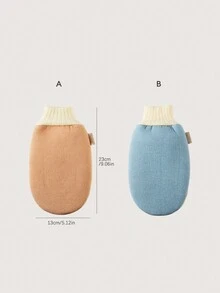 1件雙面去角質沐浴毛巾加沐浴球,家庭清洗工具,能產生泡沫和去角質 - 彩色 - 查看 6