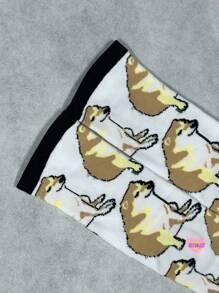 Calcetines con estampado divertido Cheems Perrito Meme - Blanco - Ver 3