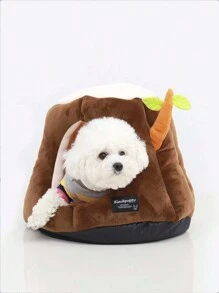 BLACKPUPPY Pet Bed For Small And Medium Dogs And Cats, Self-Warming Cat Cave With Removable Cushion - Brown - View 3