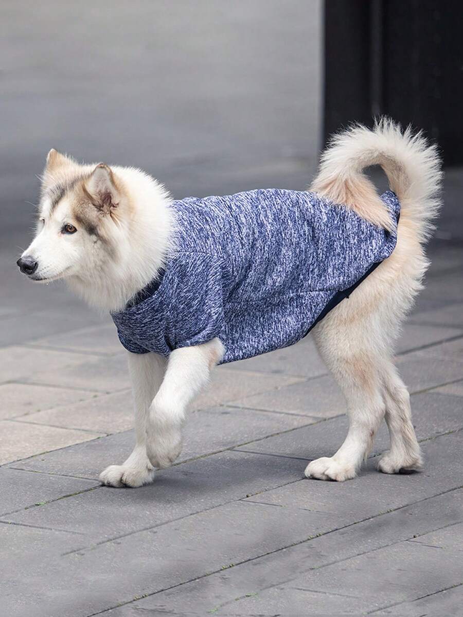 1件適用於黃金獵犬、哈士奇、邊境牧羊犬、貓咪的大狗羊毛衫，秋冬寵物服裝，中大狗適用