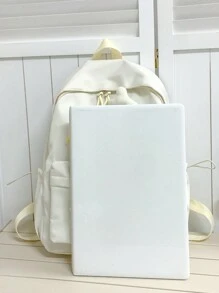 女式流行背包,擁有ins風格和卡通裝飾,大容量,適合學生和年輕女性 - 白色 - 查看 3