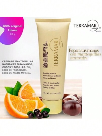 Crema de Mantequillas Naturales Terramar para Manos, Codos y Rodillas / 80 g