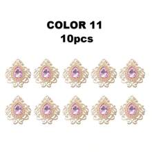 10pcs Gold Color Baroque Style Alloy Vintage Hollow Out Lace Pendant For Diy Jewelry Making, Handmade Bracelet Necklace Earring Hair Accessories, Bridal Wedding Dress Shoes Bag Decoration, Floral Arrangements, Invitation Card Gift Box Decoration - 10pcs - View 18