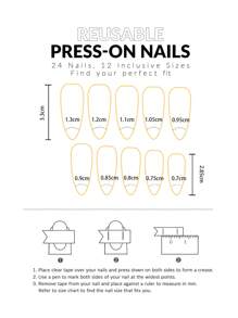 24入組短方形簡約紫色心形圖案指甲藝術套裝,適用於女士約會、日常穿著和休閒場合,提升您的風格 - 彩色 - 查看 4