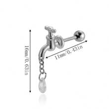 2pcs Personalized Stainless Steel Faucet Design Women's Stud Earrings, Suitable For Daily Commuting - Faucet - View 5