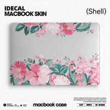 Cartoon Floral Pattern Laptop Case Compatible With Macbook/Microsoft Laptop - Lilac Purple - View 14