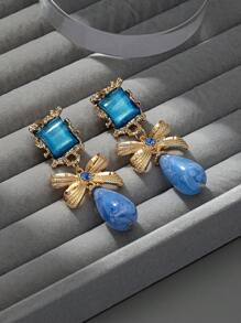 1 cặp kẹp tai trang trí nơ sang trọng cho ngày lễ tình nhân - Màu xanh lam - Xem 5