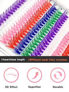 Mi giả Miss Wink Hot Melt cá nhân hóa, 40D nhiều màu, 240 chiếc/12 hàng, 14mm & 16mm, 6 màu, lông chồn giả, xoăn, dày, pha trộn 3D, tự do kết hợp, làm nổi bật đôi mắt, thích hợp cho trang điểm nhẹ, trang điểm đậm, sử dụng hàng ngày, cá nhân hóa và tiệc ngoài trời - Hồng - Xem 3