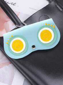 1 件新款便攜式太陽眼鏡盒,可愛眼鏡夾,女式簡約眼鏡袋,汽車太陽眼鏡盒,pu 皮革可愛卡通眼鏡袋,眼鏡盒存放保護,太陽眼鏡盒,便攜式眼鏡袋裝飾,貓頭鷹眼鏡袋 - 藍色 - 查看 6