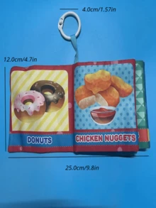 多色觸感布書,適用於嬰幼兒,頁面皺褶可用於早期教育,嬰兒沐浴禮物推薦 - 酒紅色 - 查看 3