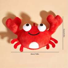 1pc Plush Crab Dog Chew Toy - Red - View 2