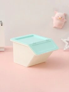 1pc Japanese & Korean Style Lovely Mini Desk Storage Organizer, Pink Storage Bucket For Students - Green - View 7