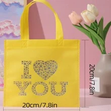 10 Piezas Bolsa Para Dulces De Tela No Tejida Bolsa De Compras Bolsa De Regalo Del Día De San Valentín - Naranja - Ver 2