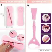 10入組浴室工具套裝包括頭帶,鏡子,首飾盒,化妝品組織包,防曬眼影卡,粉紅色櫻花禮盒 - 粉紅櫻花禮盒裝 - 查看 6