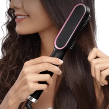 Straightening Brush For Quick Straightening And Care For Your Hair - الأسود - مشاهدة 2