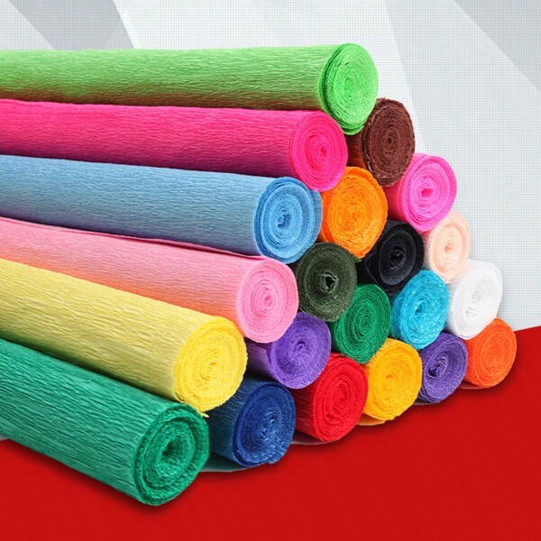 Colored Thick Crepe Paper For Handmade Flowers Making, Diy Crinkle Paper For Paper Roses Origami