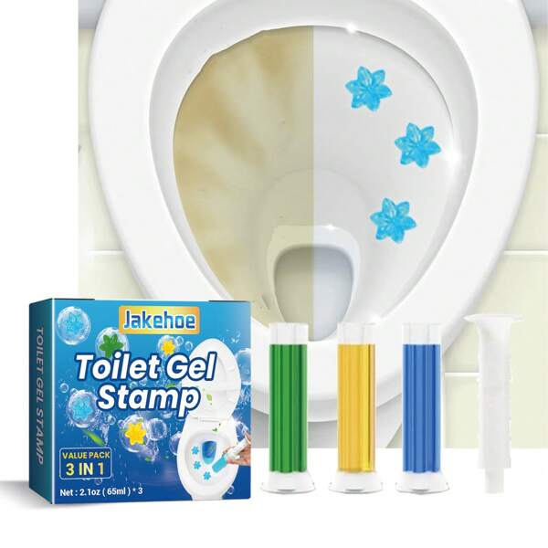 3pcs, Toilet Gel Stamp Kit, Toilet Bowl Gel Stamp 3 Kinds Of Scent