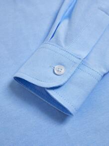 Tween Boy Blue Shirt, Classic Formal Wear For School Start, Graduation Season, Performances, Parties, Holidays
