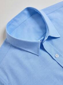 Tween Boy Blue Shirt, Classic Formal Wear For School Start, Graduation Season, Performances, Parties, Holidays