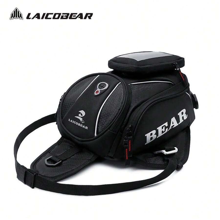 LAICOBEAR 新型強力磁力摩托車油箱袋行車導航手機油箱包大貼窗口固定帶 - 黑色 - 查看 1