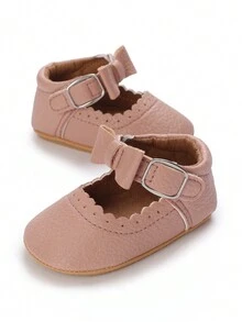 New Arrival Fall Solid Color Retro Style Girls' Princess Shoes, Non-Slip And Breathable, Suitable For 0-1 Year Old Infant - Pink - View 6