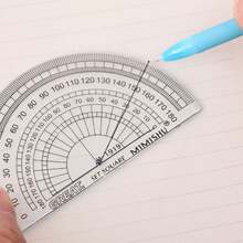 1 set Juego de dibujo minimalista y fresco para estudiantes, 4 piezas/set que incluye: regla y regla triangular, reglas - Multicolor - Ver 7